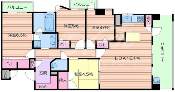 レジディア千里万博公園の物件間取画像